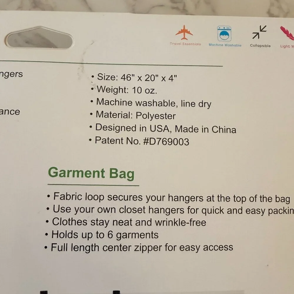 RuMe Garment Travel Organizer Bag | Perfect for Travel